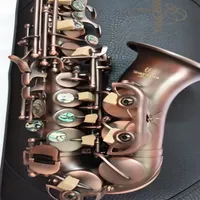 Yanagisawa S-991 Sopraner kleiner gebogener Nackensaxophon Messingkörper Antike Kupfer Hochqualität Studenten Musikinstrumente mit MOUT254Z
