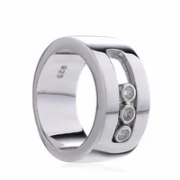 100% 925 Sterling Silver Three Zircon Ring Light Luxury Brand Mesika High Jewelry Ladies Whole203j