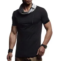 T-shirt maschile uomini sportivi a manica corta a blocchi di tartaruga T-shirt con borsetta