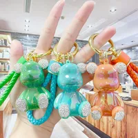 ABS Candy Animal Bear Bear Chains Women Diamond Plated Rabbit Doll Doll Car Key Chain جميلة