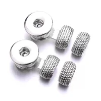Gümüş metal 18mm zencefil çırpıda düğme tabanı DIY enstantaneleri için deri bilezik kancaları mücevher yapımı aktarma