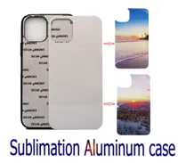 PU PC Blind 2d Sublimation Case Wärmeübertragung Telefonhüllen für iPhone 13 12 11 Pro XR XR XS Max Mini 7 8 Plus mit Aluminiumeinsätzen Abdeckung