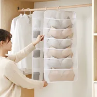 Ev Giyim iç çamaşırı gardırop depolama çantası asılı organizatör duvar dolap tasarrufu Sütü külotlu çorap 1122 e3 için