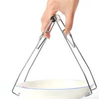 Kitchen Tools Stainless Steel Foldable Hot Dish Plate Bowl Clip Pots Gripper Crockery Holder Clamp Tongs Claw Holder Lifting 20220825 E3