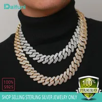 Catene 925 Sterling Silver Ambiente Cuban Moissanite Diamond Link Miami Chain Necklace per Mens Style Rap Hip-Hop JewelryChains