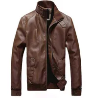 European and American men's Pu Leather Jacket Coats Fashionable Handsome High Collar Zipper Jackets Coat Street Fashion Punk 3XL L220728
