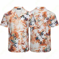 Мужские рубашки дизайнерская рубашка краска кисточка брызговицы с брызговицами и повседневными рубашками цветовые граффити-лозунг лозунг негабаритный графический футболка