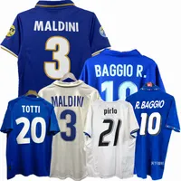 Retro Classic 1994 1996 1998 2000 2006 Soccer Jerseys Italia Maldini R.Baggio Rossitto Nesta Albertini del Piero Torricelli Voetbal Shirt