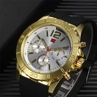 Знаменитые трендовые марки для мужчин роскошный большой циферблат силиконовые полосы часы мужские моды случайные кварцевые наручные часы 220421