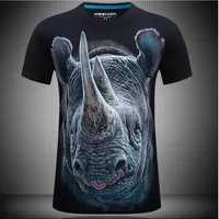 T-shirts masculins cool 3D Animal Imprimé rhinocéros Snake Wolf T-shirt sur la taille S-6xl Unisexe Summer Casaul tee-shirt confortable Shirtmen ''