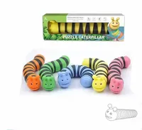 Nieuwe Rainbow Snail Slug Caterpillar Toy die Peuterspeelgoed Kinderen educatief reliëfspeelgoed kan vrijgeven
