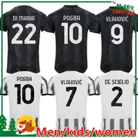 22 23 Jerseys de football Pogba Di Maria 2022 2023 Kit Kit Men Women Set Football Shirts Uniforme