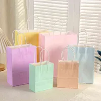 10/30/80pcs Macaron Paper Bags Goldy Gift Packaging Bacs Kids Unicorn Birthday Party Decor Supplies Baby Supplies Wedding December J220714