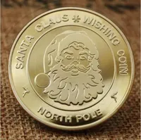 Santa Claus önskar mynt samlarobjektguldpläterad souvenirmynt Nordstång samling gåva God julminnesmynt