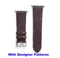 Designer smart watch Straps For apple watch band Series 1 2 3 4 5 6 38mm 40mm 42mm 44mm PU leather SmartWatches Strap Replacement With Adapter Connector accessories