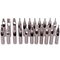 High Quality 22PCS 304 Stainless Steel Tattoo Tips Kit Tattoo Nozzle Tips Mix Set For s Accessories244y