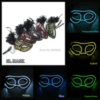 Parti Maskeleri Gece Kulübü 10 Renk Malzemeleri Seçenek Neon Led Light Up Dantel Maske Siyah Dantel Seksi El Tel Cosplay Props Kadın Parlayan Maske