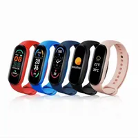 M6 Smart Watch pulsera pulsera pulsera fitness rastreador de ritmo cardíaco real Pantalla de monitor de presión arterial IP67 Relojes de deporte impermeables para teléfonos móviles Android vs M3 M4 M5 ID115