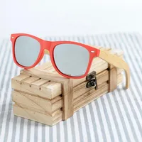 Gafas de sol Bobo Bird Brand Red Frame Mujer Polarizado Bamboo Gafas Sun Beach Fashion con caja de madera Oculos