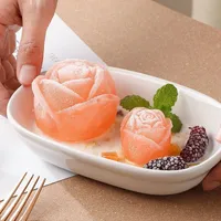 3D Big Ice Cream Ball Maker återanvändbar Whisky Cocktail Mold Bar Tools Ice Cube Form Silicone Rose Form Icecream Mold MALL Tray