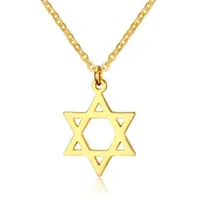 Lockets Gold Color Hexagram Star Pendant Necklaces For Women Girl Stainless Steel Concise Choker Jewelry Accessories Party Fashion Gifts