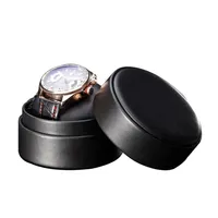 Caixas de armazenamento de relógio de couro preto Caso de relógio único Caso Organizador Novo Roll Roll Watch Gift Boxes pode personalizar CX200807300S