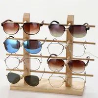 Múltiples capas de madera de gafas de sol visualización de lentes de lana de los vidrios de la exhibición del soporte del soporte del soporte del soporte del soporte de joyas 220510