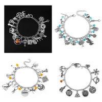 Link Chain Series Jewelry Outlander Bracelet Women Crystal Snowflake Dragonfly Charm Pendants Bracelets Bangles Female AccessoriesLink