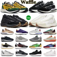 Vaporwaffle Ld Waffle Running Shoes Men Women Black Nylon Sail Sail Gray Gray Bright Citron Pine Green Blue Multi Mens Sneakers Simply Size 36-45