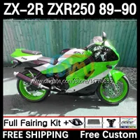 Motorcykelkropp för Kawasaki Ninja ZX2R ZXR250 ZX 2R 2 R R250 ZXR 250 89-98 BOODYWORK 8DH.99 ZX2 R ZX-2R ZXR-250 89 90 ZX-R250 1989 1990 Full Fairings Kit Ligjht Green