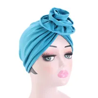 Hair Accessories Women Bohemia Flower Inner Hijab Caps Turban Hat Beanie Solid India Muslim Scarf Cap Loss Head Wrap