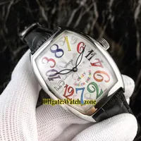 Новые сумасшедшие часы 8880 Ch Col Drm Color Dreams Автоматический белый циферблат мужские мужские часы кожаные ремешки кожа.