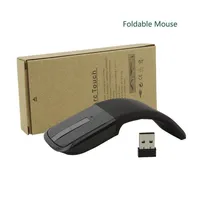 Epacket dobrável sem fio mouse mouse arco touch ratos slim games ópticos mouse dobrável com receptor USB para microsoft pc lapto169l