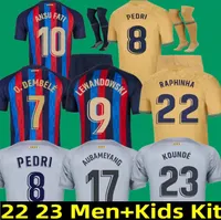 Lewandowski Soccer Jersey 22 23 Ansu Fati Barcelona Pedri Gavi Ferran Raphinha 2022 2023 F. De Jong Dest Dembele Camisetas Football Shirt