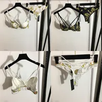 Vintage Print Badkläder Bras Linglingies Sexiga Sling Baddräkter Två stycken SET FÖR SMÄND BIKINI SETS Underwear