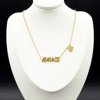 Pendant Necklace Designer Gold Diamond Halsband Gift Classic Letter Womens Mens Fashion Silver Luxurys Designers smycken med ruta 22042802R