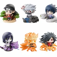 Pop Huiya01 6pcs/Set Naruto Sasuke Uzumaki Kakashi Gaara Acción con monturas Figuras Japón Collections Regalos Juguetes WX171 Q0522