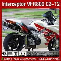 Honda Interceptor VFR800 VFR 800 RR CC 800RR 02-12 Bodys 129no.28 Beyaz Kırmızı Yeni 800cc VFR800RR 02 03 04 05 06 07 VFR-800 2002 2008 2009 2010 2011 2012 PERAKTİK