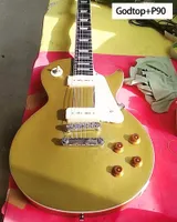 China OEM factory Customized Goldtop Ebony Fretboard Electric Guitar#12