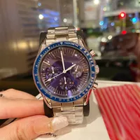 Luxury Mens Watches Chronograph Top Brand Designer Watch Band en acier inoxydable Bande de bracelet imperméable 42 mm pour le cadeau de la fête des pères de Noël d'anniversaire pour hommes WTACH
