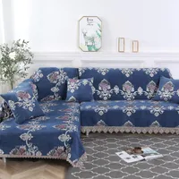 Крышка стул 1/2/3/4 синий синий роскошный европейский диван для гостиной домашний декор растягиваться все включено menes Love Cover L Shapechair