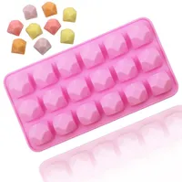 18 CVITY DIAMAND SILICONE MOLT VOOR CANDY CODAGECODATION CAKE Jelly en Pudding Nit-Stick Ice Cube Mold Baking Tools SN6699