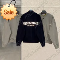 Essentials Yansıtıcı Mektup Beyzbol Ceketleri 1-1 Ceket Yüksek Sokak Gevşek Erkek ve Kadın Sokak Giyim Ceket Çiftleri Elbise