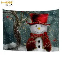 Merry Christmas Snowman Print Tapestry Cool Winter Design Wall Hanging Backdrop Bedroom Decoration Blanket Mats1