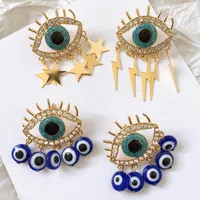 Evil Eye Big Statement ￶rh￤ngen Stud Punk ￶verdriven droppande olja Evil Eye Drop Earring Party Jewelry 1232 E3