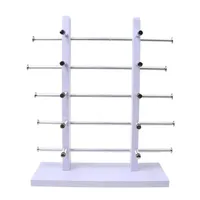 5-Layer Sunglasses Eyeglasses Display Wooden Frame Rack Stand Holder Organizer Earing Jewelry Packaging -White3102