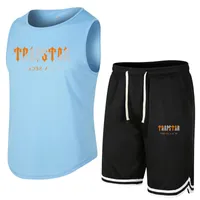 Мужские футболки 22SS Новая лондонская футболка-черная хлопковая спортивная костюма Set Street Pare Sports Sweat Sweat