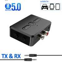 Bluetooth 5.0 Audio Receiver Transmitter 400mah 3.5mm AUX Jack RCA Music Wireless Adapter &amp Mic Handsfree Call For Car PC TV