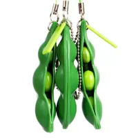 Squeeze-a-Bean Key Ring Tiktok Green Pea Pepper Popper Клавичный майки игрушки соево