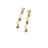 Berühmte goldene gepackte Dangle Ohrringe Luxusdesigner Doppelbuchstaben Stollen Hoop Geometrische Frauen Langer Quaste Blumenkristall -Strass -Ohrring 40